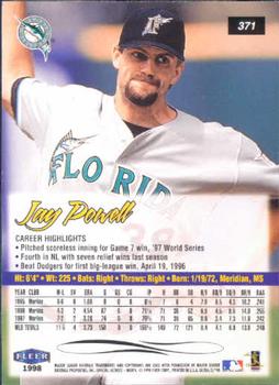 1998 Ultra #371 Jay Powell Back