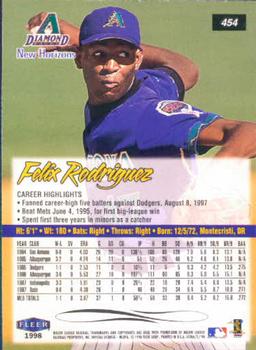 1998 Ultra #454 Felix Rodriguez Back