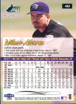 1998 Ultra #463 Wilson Alvarez Back