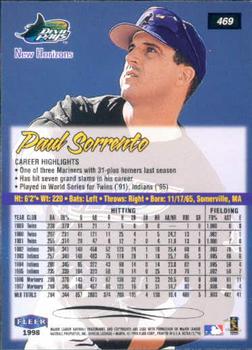 1998 Ultra #469 Paul Sorrento Back