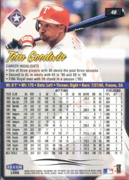 1998 Ultra #48 Tom Goodwin Back