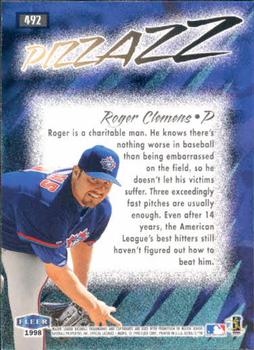 1998 Ultra #492 Roger Clemens Back