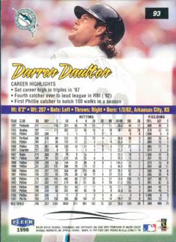 1998 Ultra #93 Darren Daulton Back