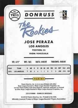 2016 Donruss - The Rookies Black Border #TR13 Jose Peraza Back