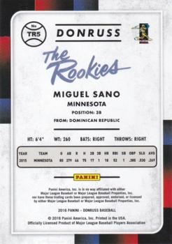 2016 Donruss - The Rookies Career Stat Line #TR5 Miguel Sano Back