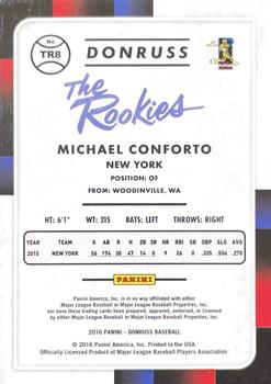 2016 Donruss - The Rookies Career Stat Line #TR8 Michael Conforto Back