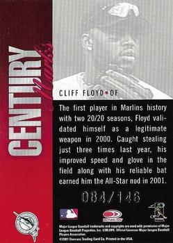 2001 Donruss Signature - Century Marks #NNO Cliff Floyd Back