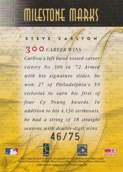 2001 Donruss Signature - Milestone Marks #NNO Steve Carlton Back