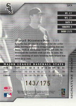 2001 Donruss Signature - Proofs #30 Paul Konerko  Back