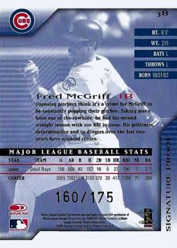 2001 Donruss Signature - Proofs #38 Fred McGriff  Back