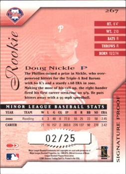 2001 Donruss Signature - Proofs #267 Doug Nickle  Back