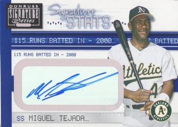 2001 Donruss Signature - Stats #NNO Miguel Tejada Front