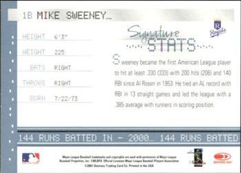 2001 Donruss Signature - Stats Masters Series #NNO Mike Sweeney Back