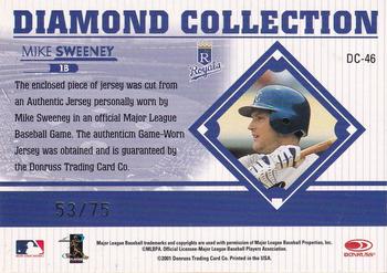 2001 Donruss Studio - Diamond Cut Collection #DC46 Mike Sweeney  Back