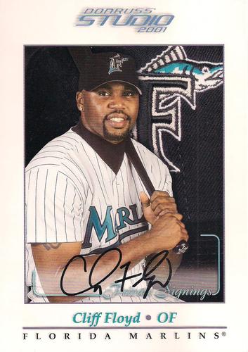 2001 Donruss Studio - Private Signings 5x7 #NNO Cliff Floyd  Front