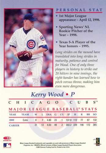 2001 Donruss Studio - Private Signings 5x7 #NNO Kerry Wood  Back