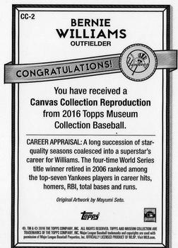 2016 Topps Museum Collection - Canvas Collection Reprints #CC-2 Bernie Williams Back