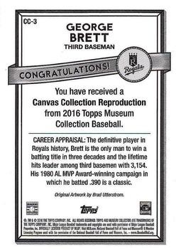2016 Topps Museum Collection - Canvas Collection Reprints #CC-3 George Brett Back