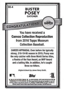2016 Topps Museum Collection - Canvas Collection Reprints #CC-4 Buster Posey Back