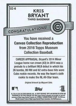 2016 Topps Museum Collection - Canvas Collection Reprints #CC-6 Kris Bryant Back