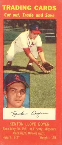1955 Hunter Wieners St. Louis Cardinals #NNO Kenton Lloyd Boyer Front