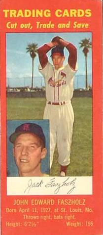 1955 Hunter Wieners St. Louis Cardinals #NNO John Edward Faszholz Front
