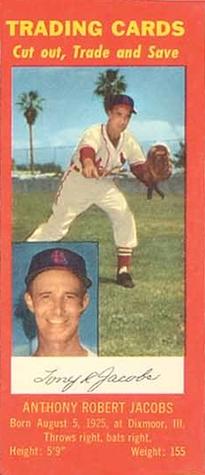 1955 Hunter Wieners St. Louis Cardinals #NNO Anthony Robert Jacobs Front