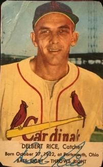 1953 Hunter Wieners St. Louis Cardinals #NNO Delbert Rice Front