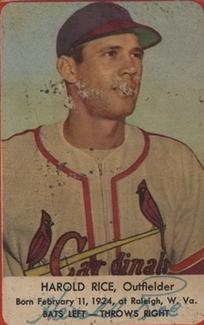 1953 Hunter Wieners St. Louis Cardinals #NNO Harold Rice Front