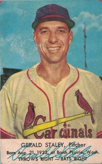 1953 Hunter Wieners St. Louis Cardinals #NNO Gerald Staley Front