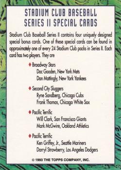 1993 Stadium Club - Info Cards #NNO Info Card: Special Cards Series 2 Back