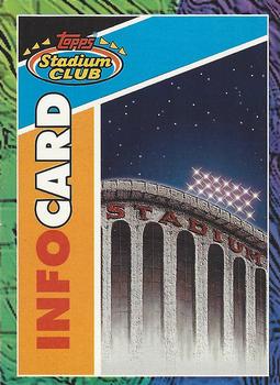 1993 Stadium Club - Info Cards #NNO Info Card: 1993 Stadium Club Baseball Front