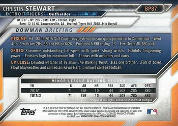 2016 Bowman - Prospects #BP87 Christin Stewart Back