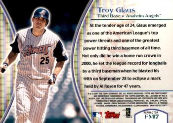 2001 Finest - Finest Moments Refractors #FM17 Troy Glaus  Back
