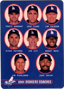 2001 Keebler Los Angeles Dodgers #28 Coaches (Travis Barbary / Jack Clark / Glenn Hoffman / Jim Lett / Jim Riggleman / John Shelby) Front
