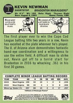 2016 Topps Heritage Minor League #7 Kevin Newman Back
