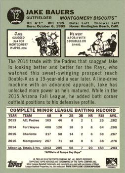2016 Topps Heritage Minor League #12 Jake Bauers Back