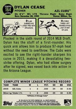 2016 Topps Heritage Minor League #164 Dylan Cease Back