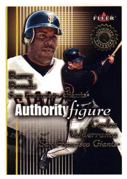 2001 Fleer Authority - Authority Figure #10 AF Barry Bonds / Carlos Valderrama  Front