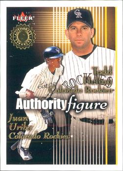 2001 Fleer Authority - Authority Figure #11 AF Todd Helton / Juan Uribe  Front
