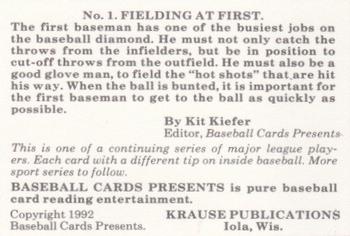 1992 Baseball Cards Presents Sports Card Boom Repli-Cards #1 Frank Thomas Back