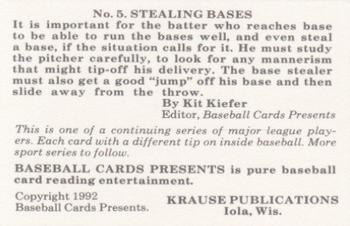 1992 Baseball Cards Presents Sports Card Boom Repli-Cards #5 Barry Bonds Back