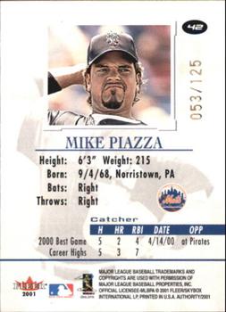 2001 Fleer Authority - Prominence #42 Mike Piazza  Back