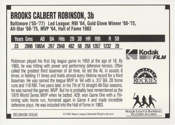 1992 Kodak Celebration of Baseball Denver #NNO Brooks Robinson Back