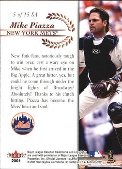 2001 Fleer Authority - Seal of Approval #5 SA Mike Piazza  Back