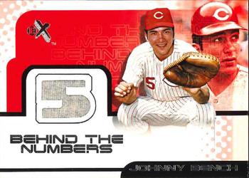 2001 Fleer E-X - Behind the Numbers Game Jersey #NNO Johnny Bench Front