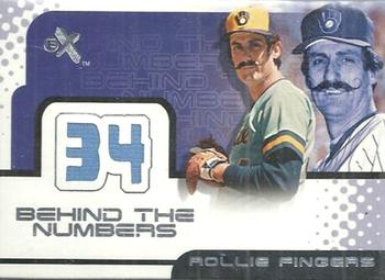 2001 Fleer E-X - Behind the Numbers Game Jersey #NNO Rollie Fingers Front