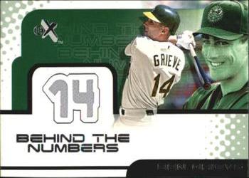 2001 Fleer E-X - Behind the Numbers Game Jersey #NNO Ben Grieve Front