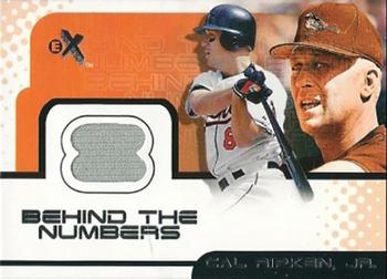 2001 Fleer E-X - Behind the Numbers Game Jersey #NNO Cal Ripken Jr. Front