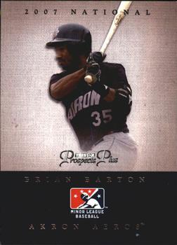 2007 TriStar Prospects Plus - National Convention Promo Silver #1-NSCC Brian Barton Front